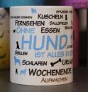 Weiße Tasse mit Spruch 